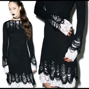 Killstar Distressed Sweater Dress